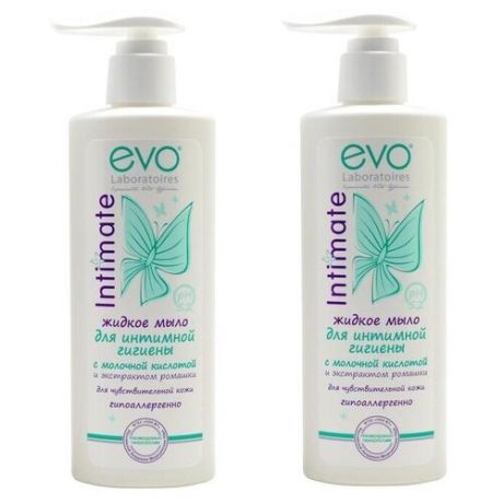Комплект EVO Мыло жидкое для интимной гигиены для чувствительной кожи 200 мл. х 2 шт.