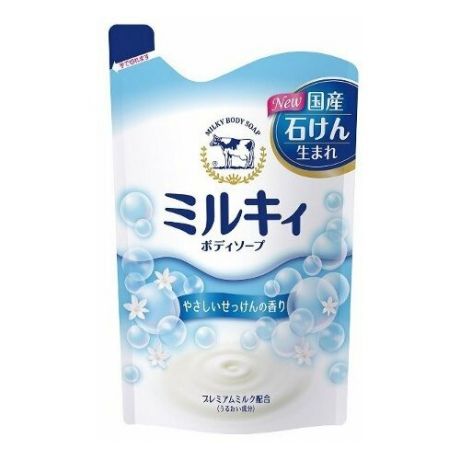 COW Мыло для тела молочное с ароматом белых цветов запасной блок. Milky body soap, 400 мл.