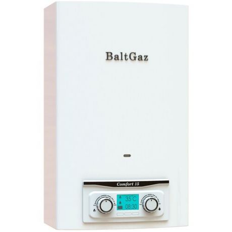 Проточный газовый водонагреватель BaltGaz Comfort 15, 2021 г, белый