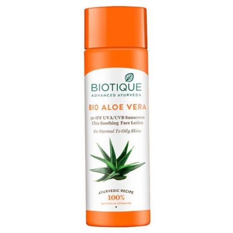 Biotique лосьон Bio Aloe Vera Sunscreen, SPF 30, 120 мл, 1 шт