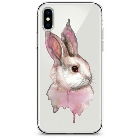 Силиконовый чехол "Любопытный кролик" на Apple iPhone XS Max (10S Max) / Айфон Иск Эс Макс