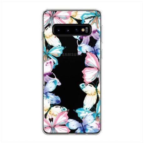 Силиконовый чехол "Платье из бабочек" на Samsung Galaxy S10 + / Самсунг Галакси S10 Плюс
