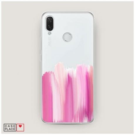 Чехол Силиконовый Huawei P Smart Plus Розовые мазки краски