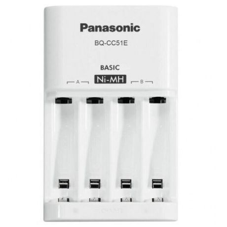 Зарядное устройство Panasonic Basic (BQ-CC51E) для 2 или 4 аккумуляторов типа АА/ААА Ni-MH, 10 часов