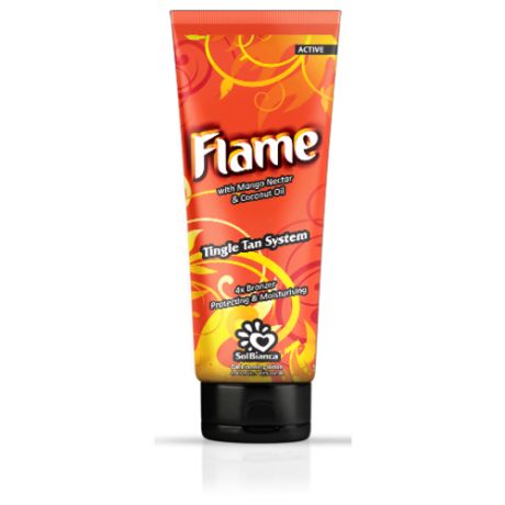 SolBianca Крем для загара в солярии "Flame" с нектаром манго, бронзаторами и Tingle эффектом, 125 мл