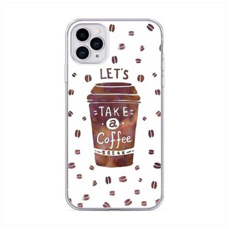 Силиконовый чехол "Take a coffee" на Apple iPhone 11 Pro / Айфон 11 Про