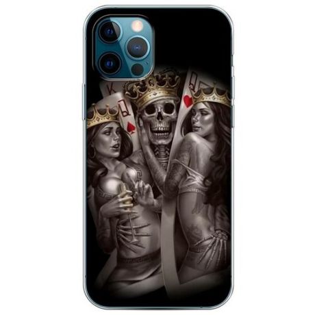 Силиконовый чехол "Карты король и королевы" на Apple iPhone 12 Pro / Айфон 12 Про