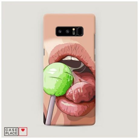 Чехол Пластиковый Samsung Galaxy Note 8 Губы и чупа-чупс