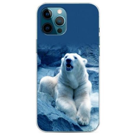 Силиконовый чехол "Белый медведь" на Apple iPhone 12 Pro Max / Айфон 12 Про Макс