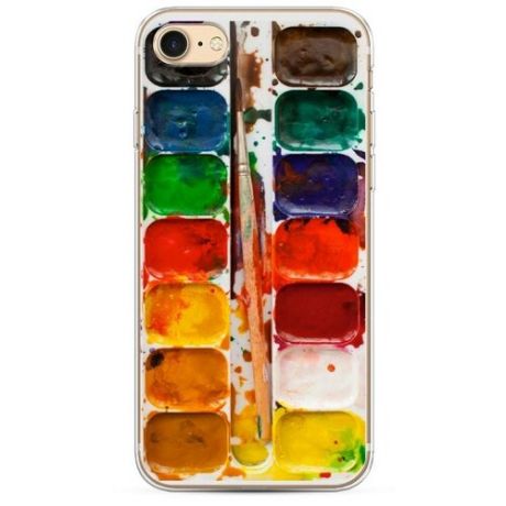 Силиконовый чехол "Цветы гжель" на Apple iPhone 8 / Айфон 8