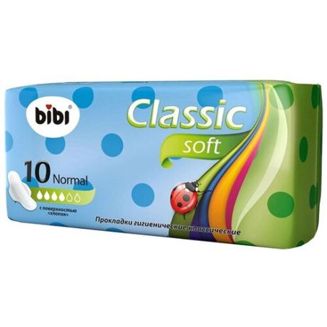 Bibi прокладки Classic Normal Soft, 4 капли, 10 шт.