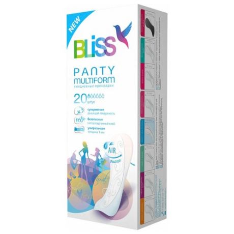 6753 Ежедневные прокладки Panty Multiform без аромата, 20 шт, Bliss