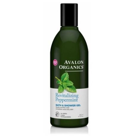 Гель для ванны и душа с маслом мяты противовоспалительный Avalon Organics Revitalizing Peppermint Bath & Shower Gel 355 мл