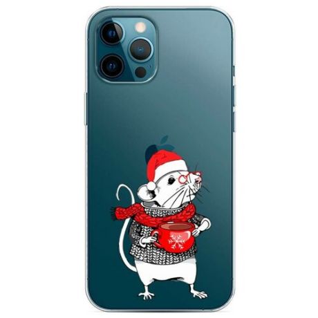 Силиконовый чехол "Рождественская мышка" на Apple iPhone 12 Pro Max / Айфон 12 Про Макс
