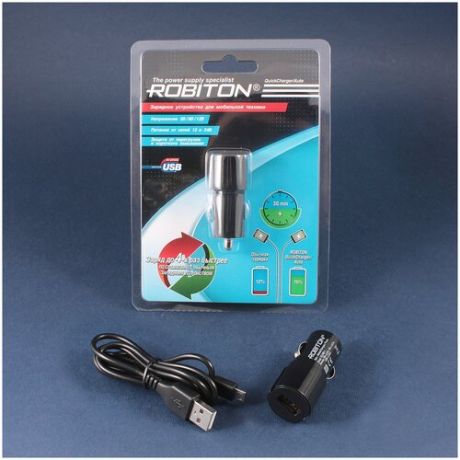 Блок питания ROBITON (адаптер) Quick Charger/ Auto (12 B- 24 B), MicroUSB, 1 м BL1