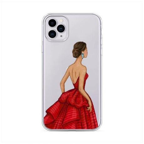 Силиконовый чехол "Эскиз девушка в платье" на Apple iPhone 11 Pro Max / Айфон 11 Про Макс