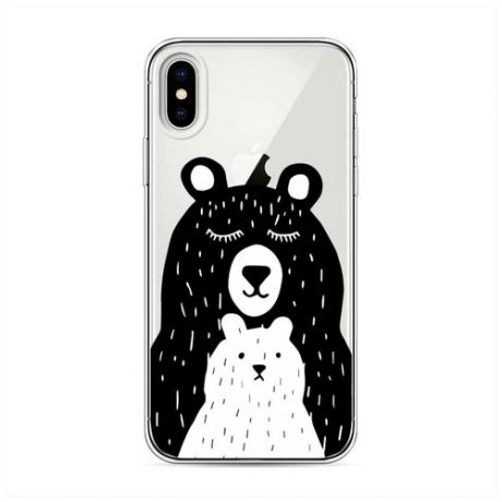 Силиконовый чехол "Медведь из линий" на Apple iPhone X (10) / Айфон Икс (Десять)