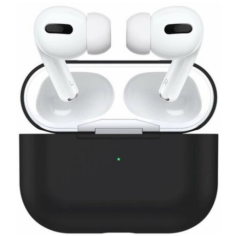 Силиконовый чехол ROSCO для беспроводных наушников Apple Airpods Pro (Эпл АйрПодс Про), черный