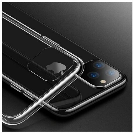 Прозрачный cиликоновый чехол-накладка для iPhone 13 Pro Max с защитой камеры