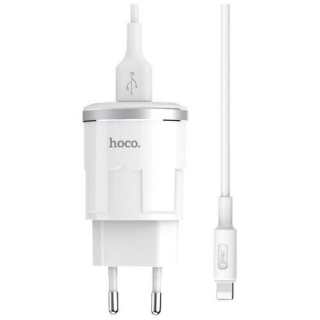 Зарядное устройство HOCO C37A Thunder USB + Кабель USB-Lightning, 2.4A, белый