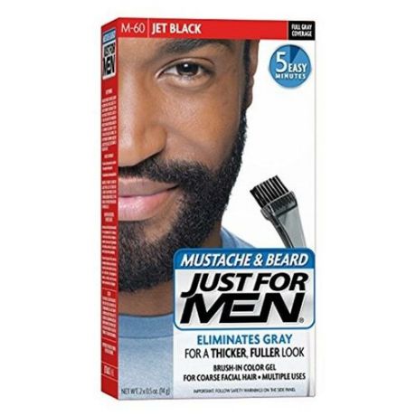 Just for men - краска для бороды Jet Black m60 в комплекте с кисточкой