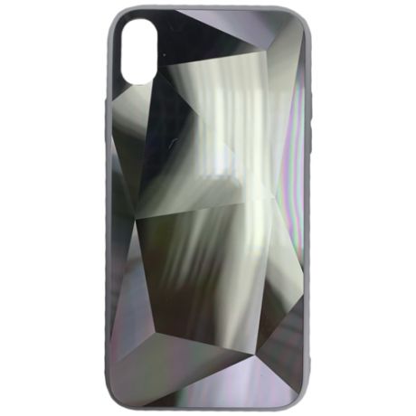 Чехол для Apple iPhone Xr Brosco Diamond, накладка, серебристый