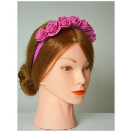 Ободок на голову "Розы мелкие", розовый розовый Мечта Принцессы