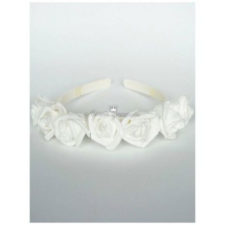 Ободок на голову "Розы мелкие", белый белый ободок Мечта Принцессы