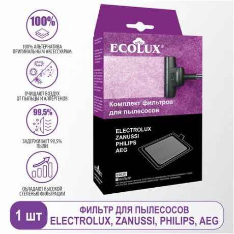 Ecolux Фильтр для пылесосов Electrolux, Philips, Zanussi, AEG (EF17, FC8030 AFS-filter) E002E