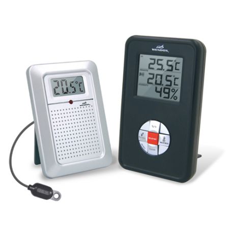 Электронный цифровой термометр гигрометр с радиодатчиком Wendox W4580 Black