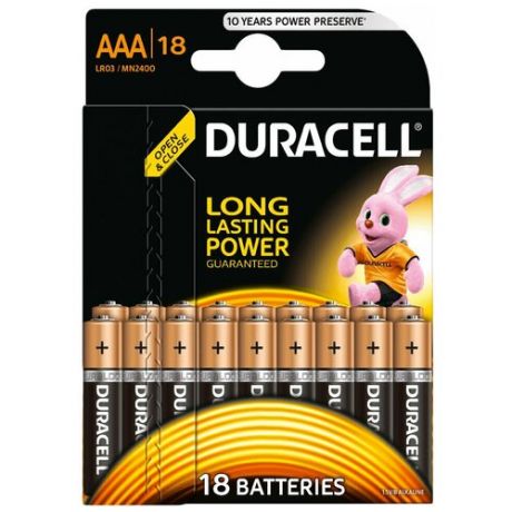 Батарейка Duracell Basic LR03 AAA, , блистер 18 шт.