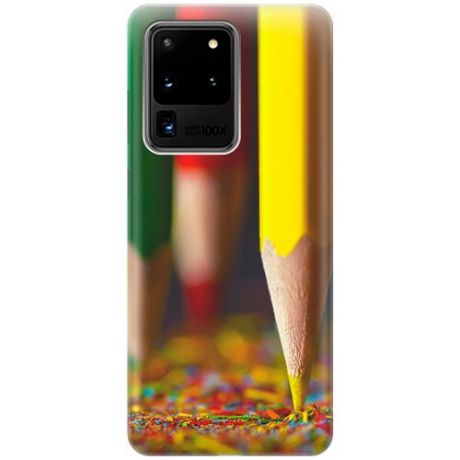 Ультратонкий силиконовый чехол-накладка для Samsung Galaxy S20 Ultra с принтом "Желтый карандаш"