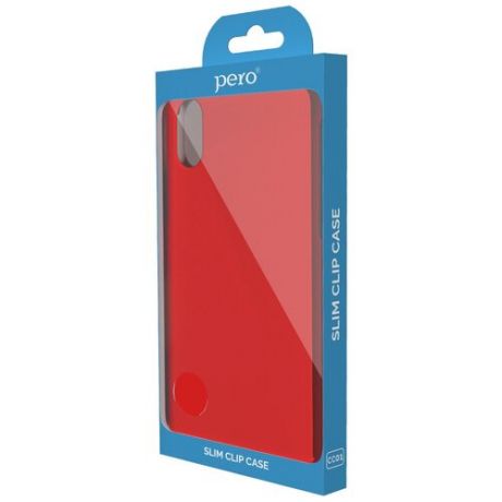 Клип-кейс PERO софт-тач для Samsung A20S красный