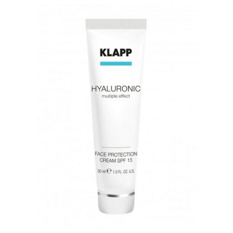 Крем для лица Klapp Hyaluronic Multiple Effect Face Protection Cream SPF 15 солнцезащитный, 30 мл