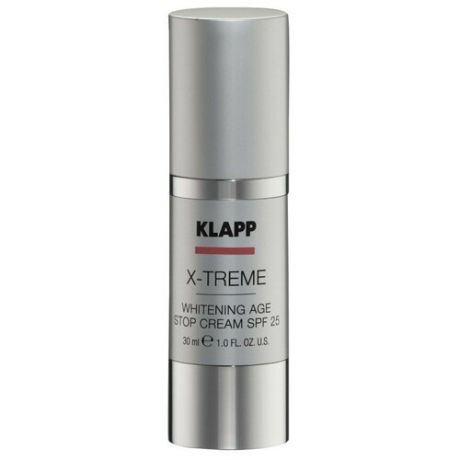 Крем для лица Klapp X-Treme Whitening Age Stop Cream SPF 25 отбеливающий, защитный, 30 мл