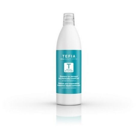 TEFIA Treats by Nature Шампунь для поврежденных и химически обработанных волос с маслом арганы и макадамии