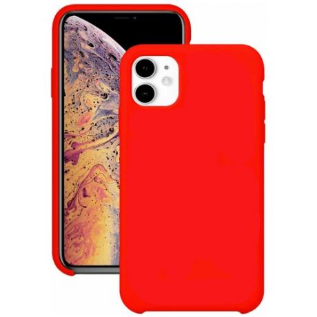 Силиконовый чехол на Apple iPhone 11 Pro / Матовый чехол для телефона Эпл Айфон 11 Про с бархатистым покрытием внутри (Красный)