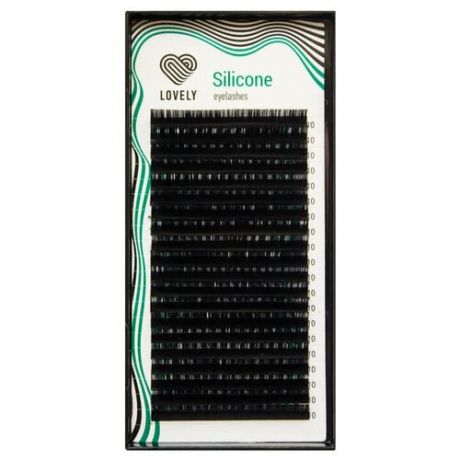 LOVELY Ресницы черные "Silicone" - 20 линий, MIX (изгиб C; толщина 0,06; длина 7-12)