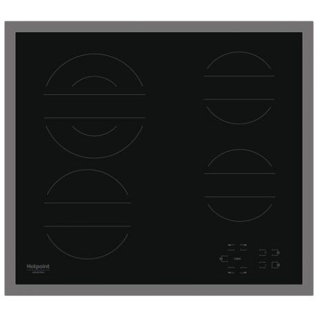 Электрическая варочная панель Hotpoint-Ariston HR 642 X CM, цвет панели черный, цвет рамки серебристый
