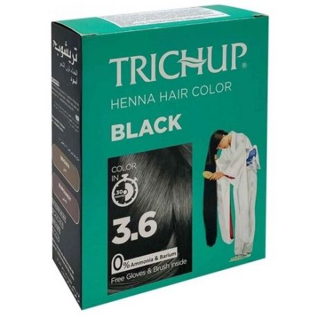 Хна VASU Healthcare Trichup Henna Hair Color BLACK 3.6, 60 г