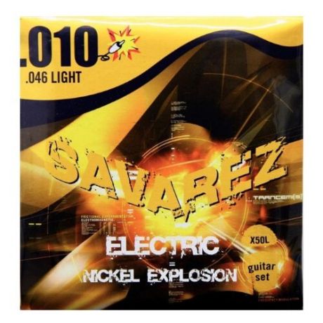 X50L Explosion Комплект струн для электрогитары, никелированные, 10-46, Savarez