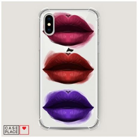 Чехол силиконовый Противоударный iPhone XS Max (10S Max) Fashion губы