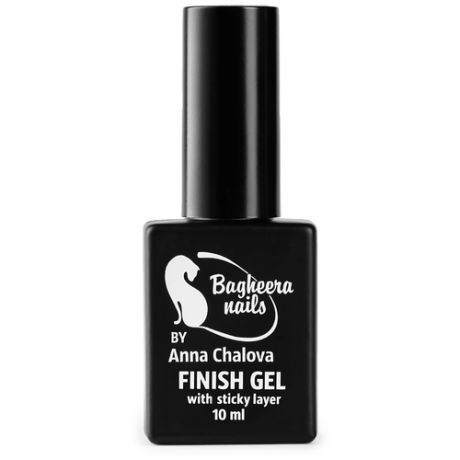 Bagheera Nails Верхнее покрытие Finish gel with sticky layer, прозрачный, 10 мл