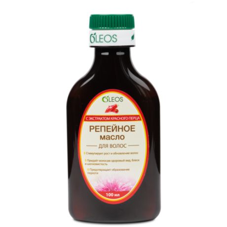 OLEOS Репейное масло с экстрактом красного перца, 100 мл