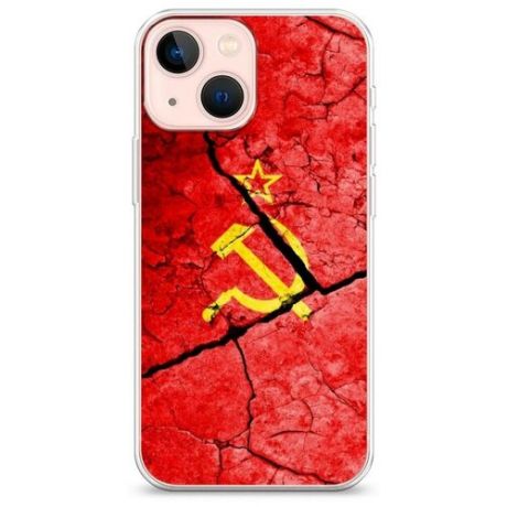 Силиконовый чехол "Флаг России неровный" на Apple iPhone 13 mini / Айфон 13 мини