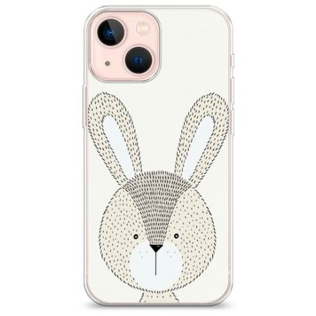 Силиконовый чехол "Любопытный кролик" на Apple iPhone 13 mini / Айфон 13 мини