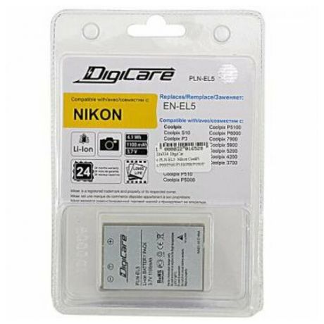 Аккумулятор DigiCare PLN-EL5, для Nikon P6000/P3/P4/P90/P5000/P5100/4200/5200/5900/7900/S10/3700