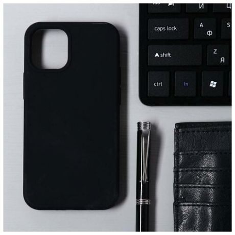 Чехол Krutoff, для iPhone 12 mini, матовый, черный