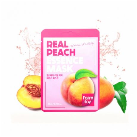 Тканевая маска для лица с экстрактом персика Farm Stay Real Peach Essence Mask