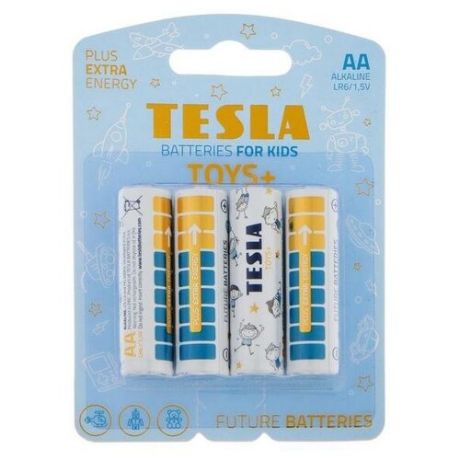 Батарейка алкалиновая Tesla Toys Boy, AA, LR6-4BL, 1.5В, блистер, 4 шт.